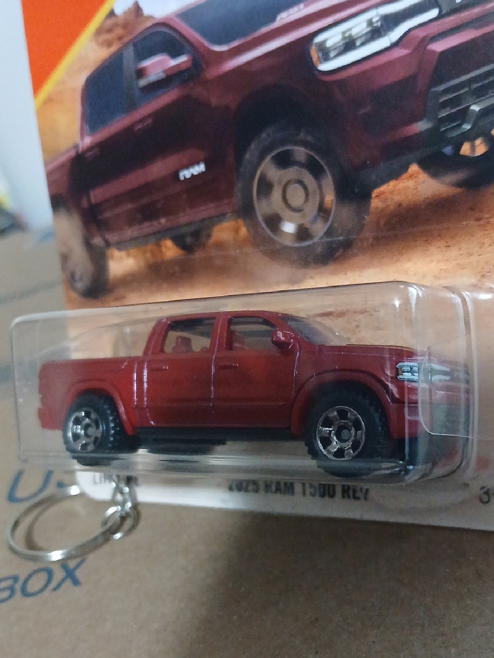 2025 Ram 1500 REV Red Die-cast Pickup Truck Keychain